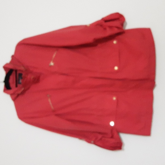 Style & Co Sport Rain WindBraker Jacquet Coat Women L hooded Orange Outdoor - Picture 9 of 9